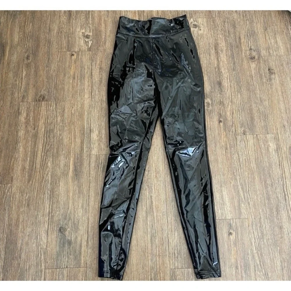 HOUSE OF CB Haridan Black Pleather High Waisted Leggings Pants Small